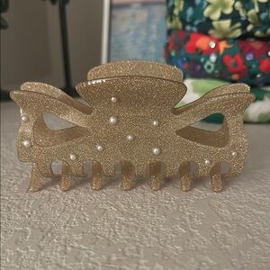 Gold Glitter Large Hair Claw Clip